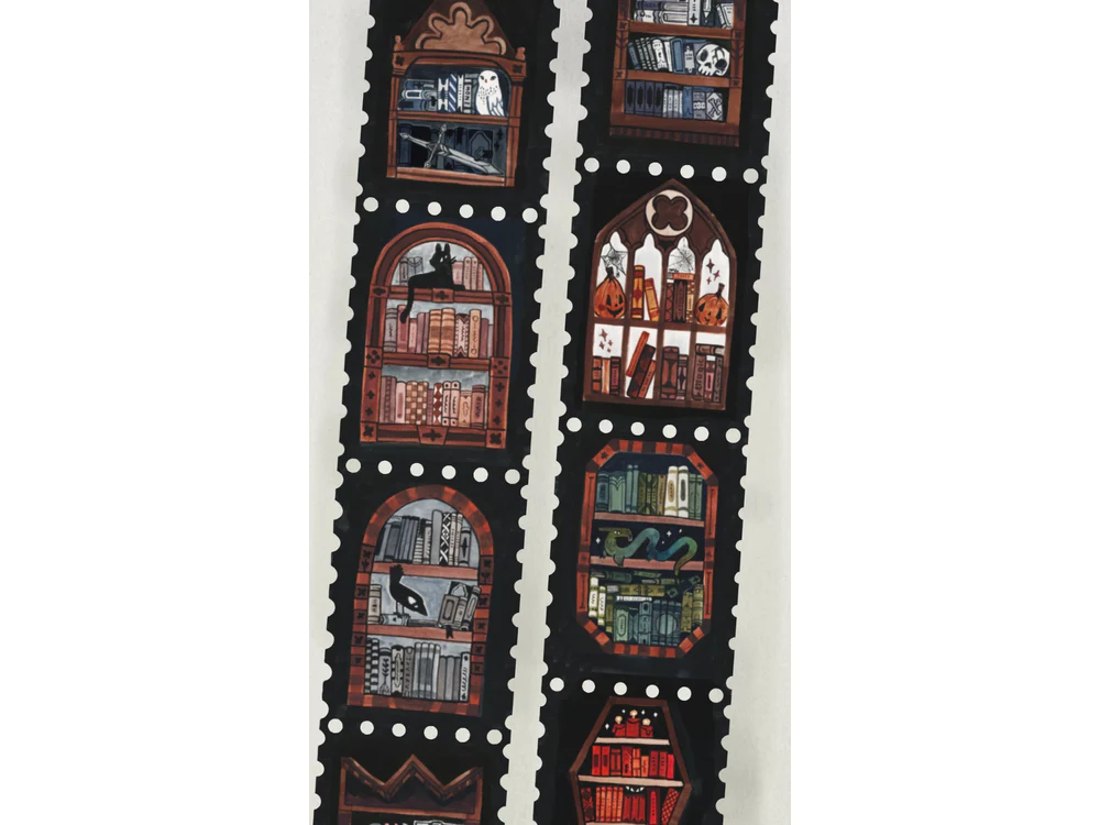 Shelley Couvillion - Stamp Washi Tape - Magical Bookshelf Dark Academia