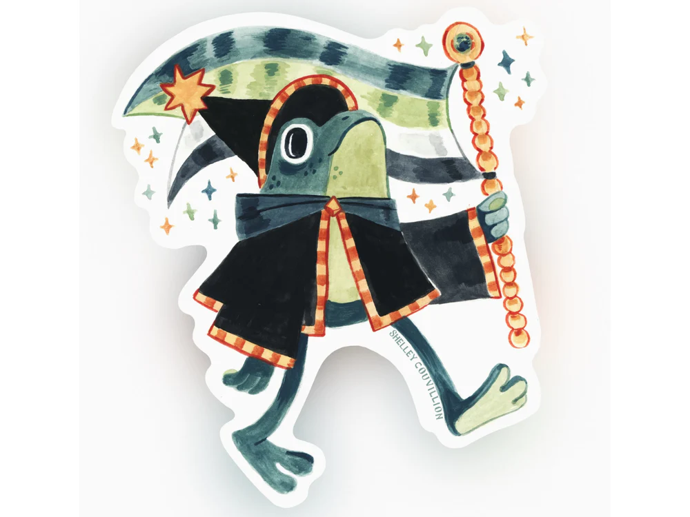 Shelley Couvillion - Vinyl Sticker - Aromantic Frog Queer Cuties Medieval Pride