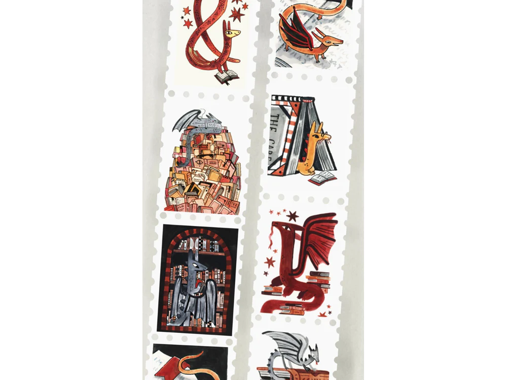 Shelley Couvillion - Stamp Washi Tape - Book Wyrm (Dragon) Dark Academia