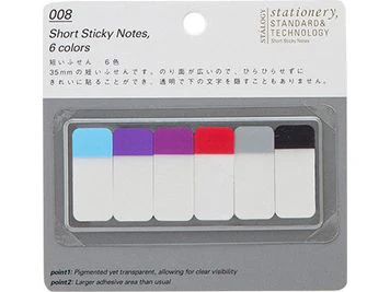 Stalogy - 008 - Short Stick Notes 6 Colors - Set B
