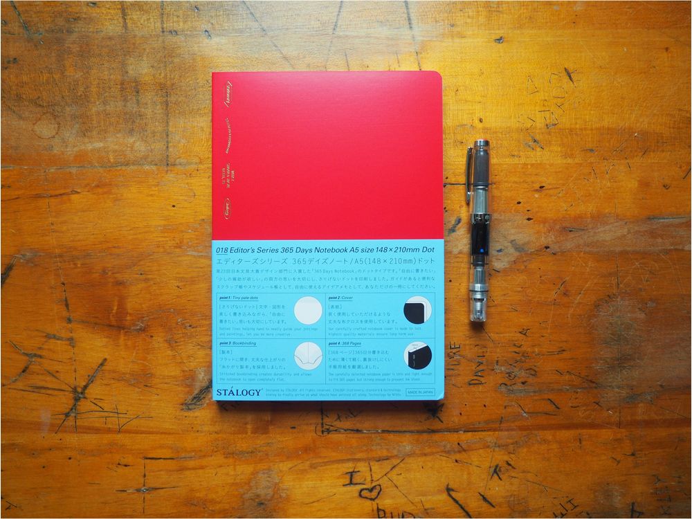 Stalogy 365 Days Notebook - A5 - Red - Dot