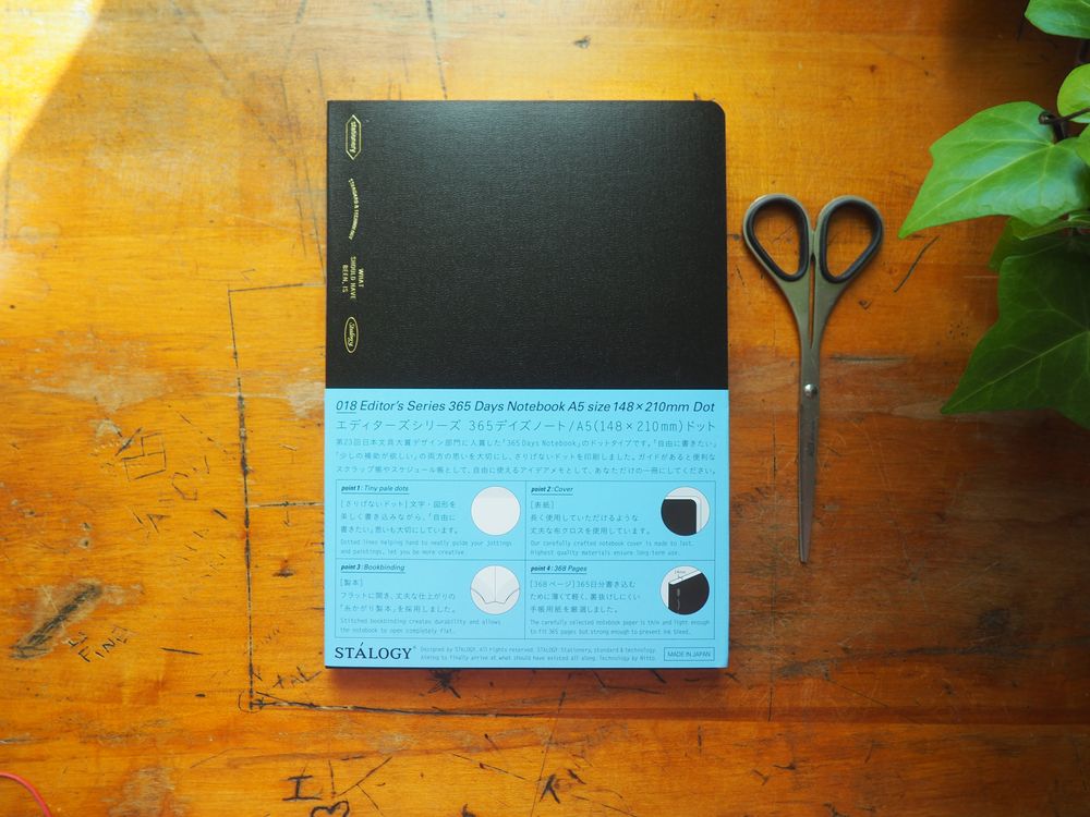 Stalogy 365 Days Notebook - A5 - Black - Dot