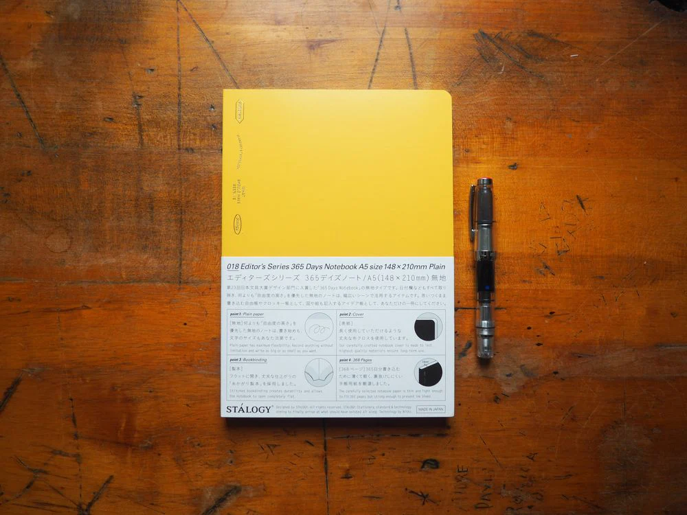 Stalogy 365 Days Notebook - A5 - Yellow - Plain