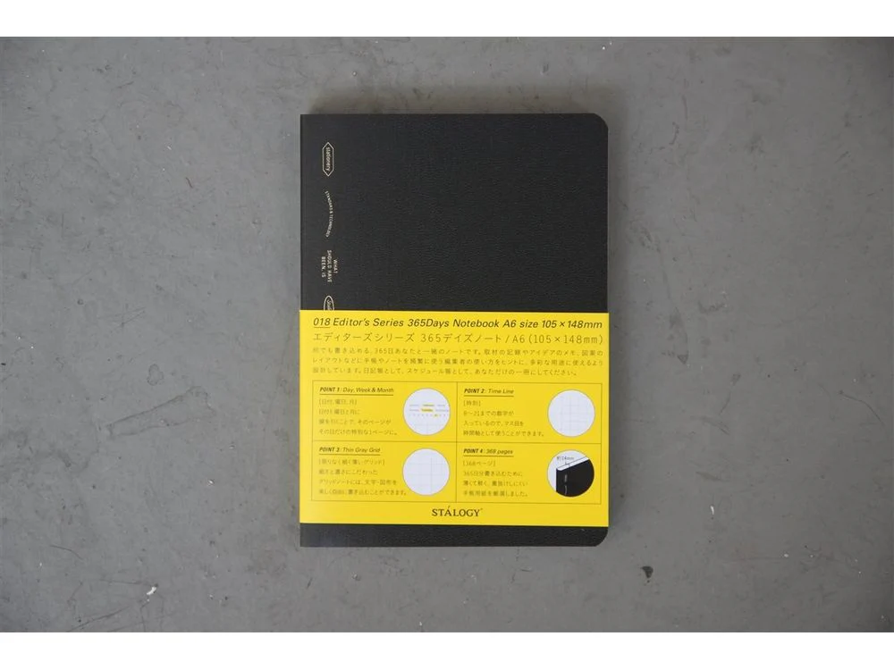 Stalogy 365 Days Notebook - A6 - Black - Graph