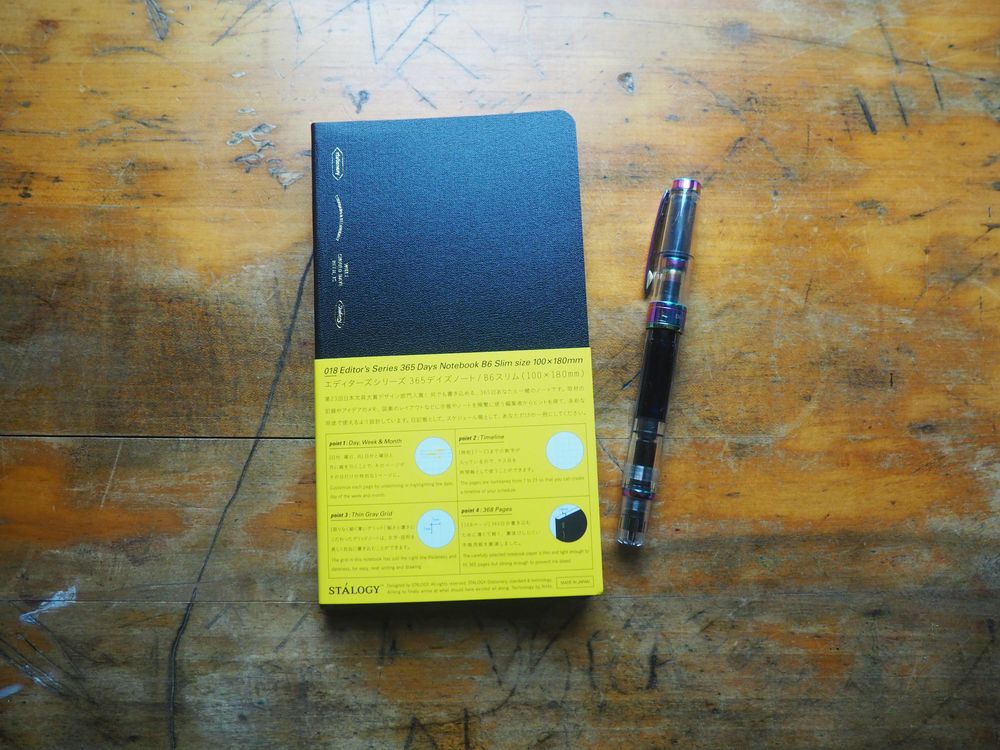 Stalogy 365 Days Notebook - B6 Slim - Black - Graph