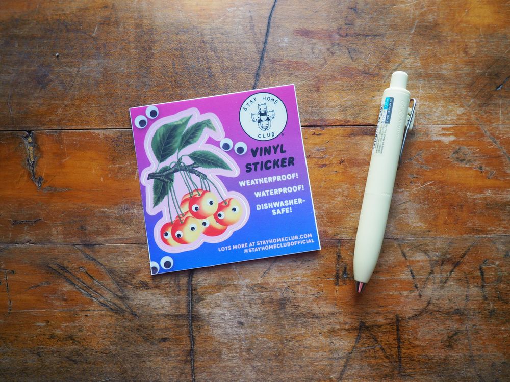 Stay Home Club - Vinyl Sticker - Googly Cherries
