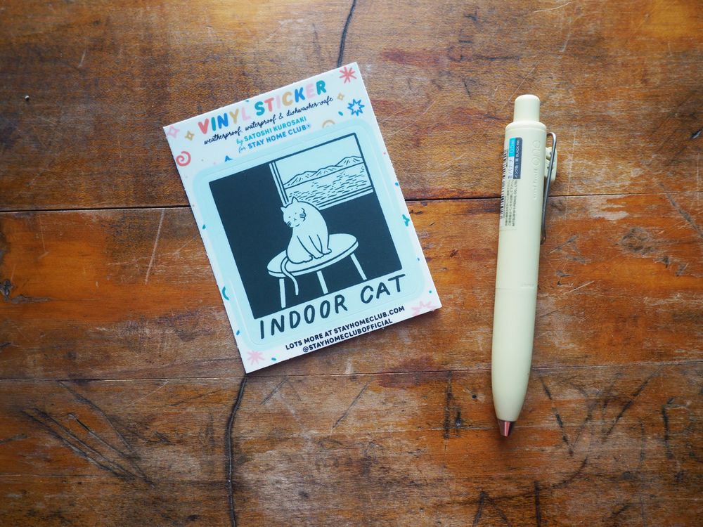 Stay Home Club - Vinyl Sticker - Indoor Cat (Satoshi)