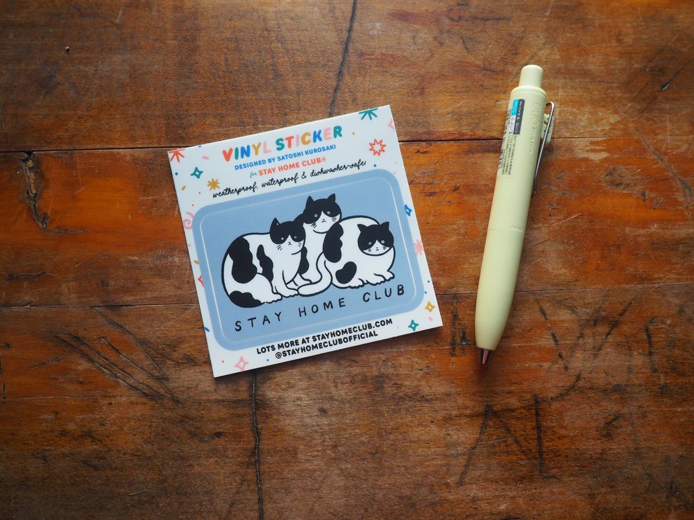 Stay Home Club - Vinyl Sticker - Tuxedo Cats