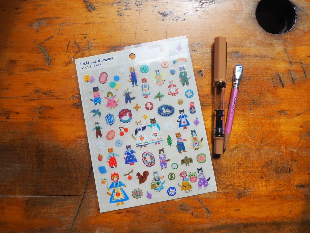 Sticker Sheet - Aiko Fukawa - Cats and Buttons (22-877)