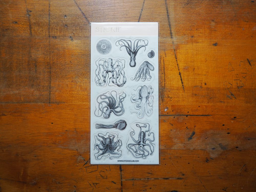STICKII - Sticker Sheet - B&W Octopuses