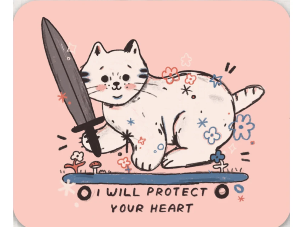 Tender Ghost - Vinyl Sticker - I Will Protect You Cat