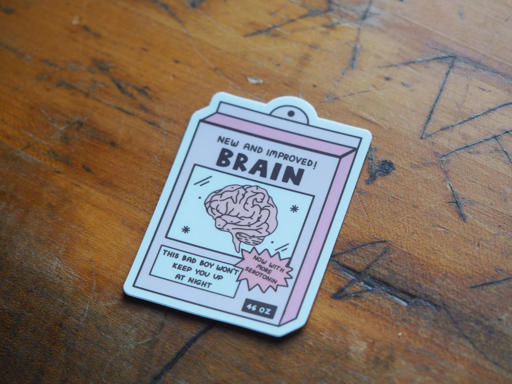 Tender Ghost - Vinyl Sticker - New and Improved Brain