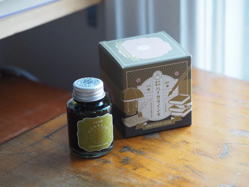 Teranishi Taisho Roman - Fountain Pen Ink (40mL) - Emotional Olive