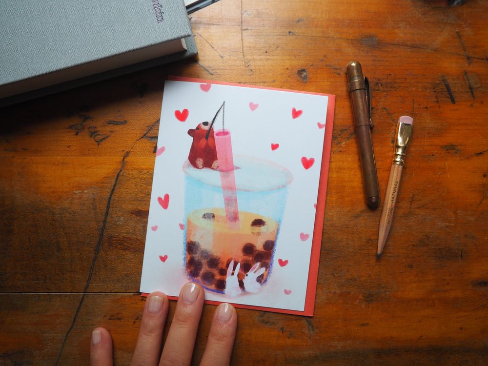 The Little Red House - Greeting Card - Boba