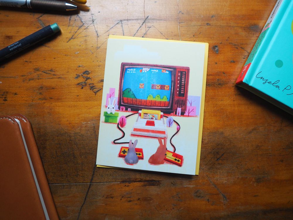 The Little Red House - Greeting Card - Nintendo Famicon