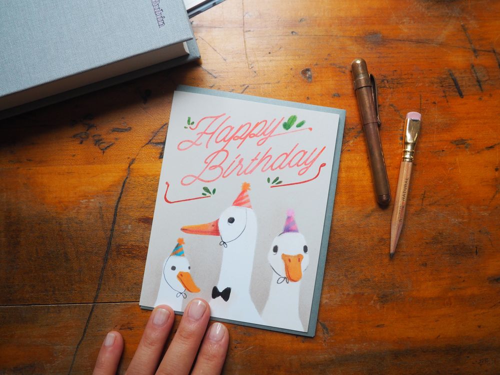 The Little Red House - Greeting Card - Duck Birthday