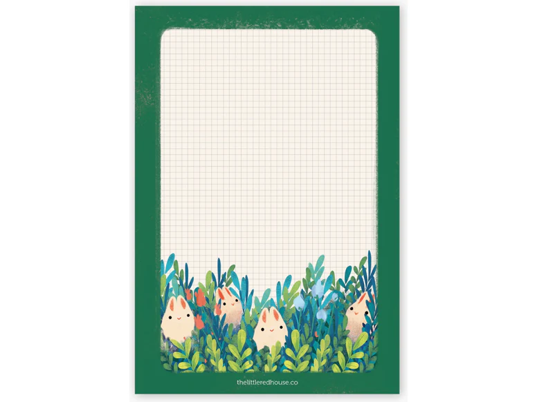 The Little Red House - Notepad - Spring Bunnies (Grid)