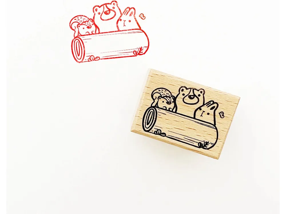 The Little Red House - Rubber Stamp - Forest Animals in the Wood