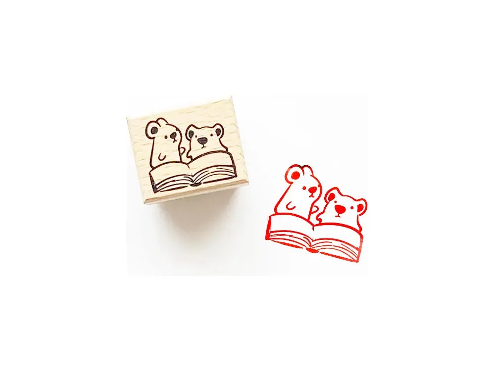 The Little Red House - Rubber Stamp - Mice Reading