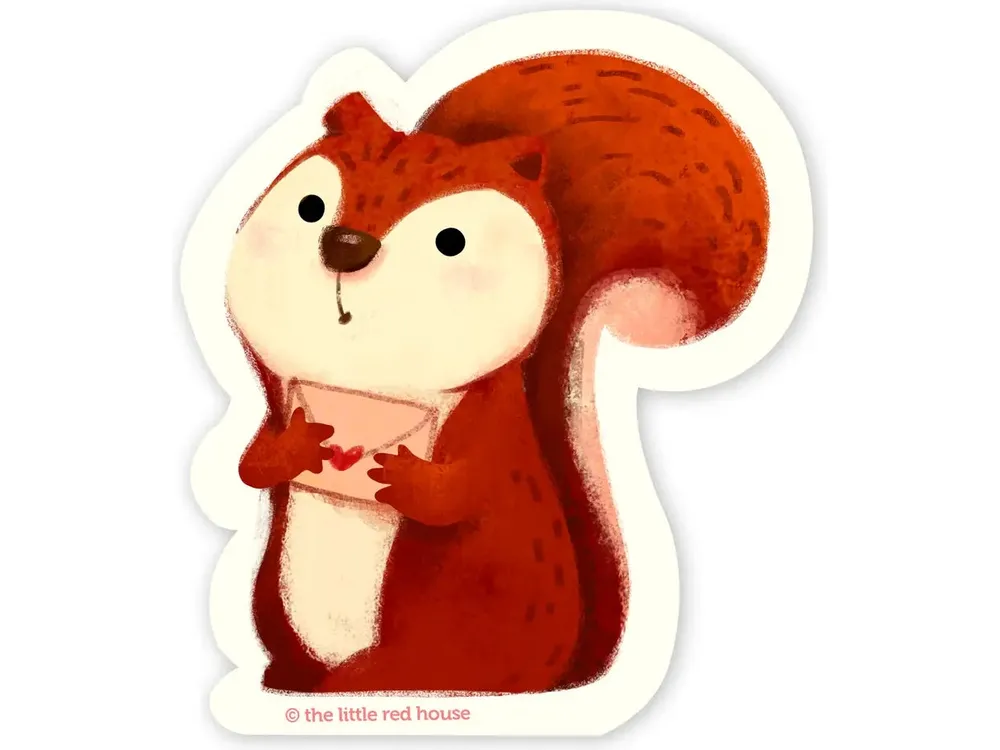 The Little Red House - Vinyl Sticker - Squirrel