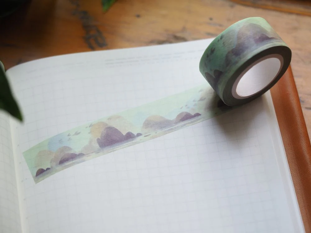 The Little Red House - Washi Tape - Chinese Ink Painting