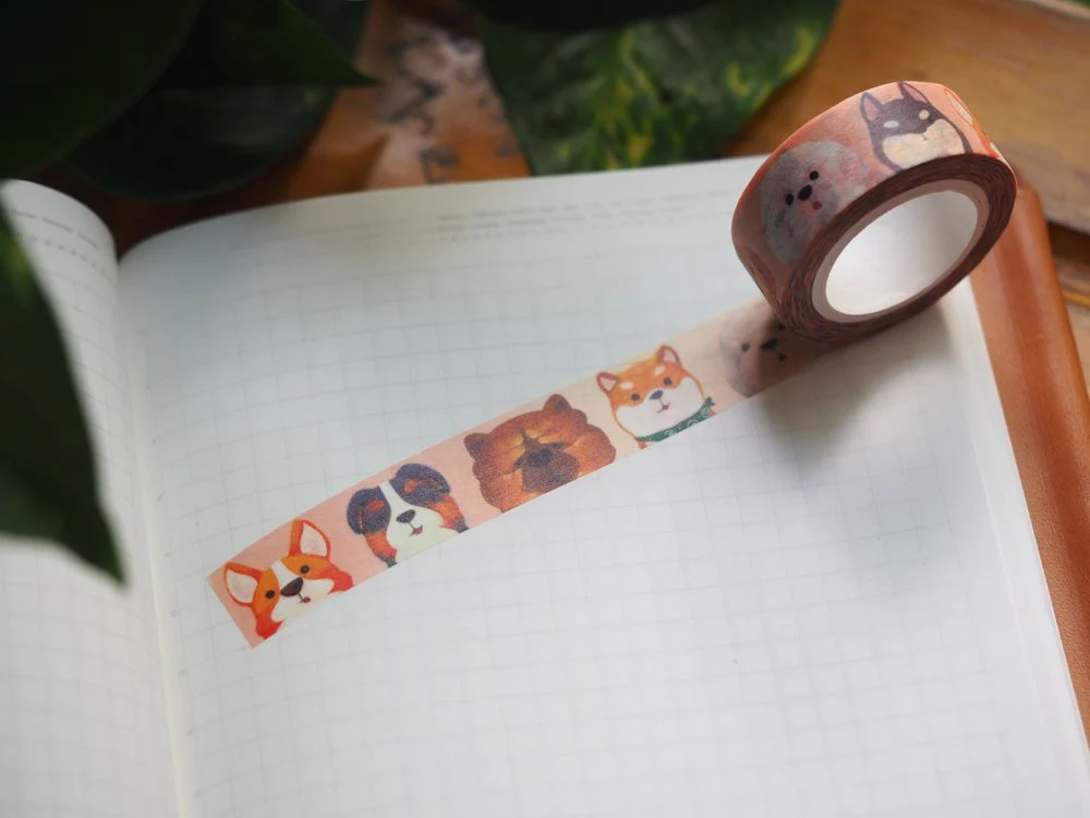 The Little Red House - Washi Tape - Dog Faces