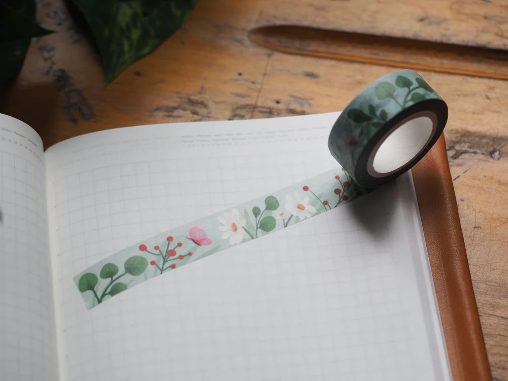 The Little Red House - Washi Tape - Sage Color Floral