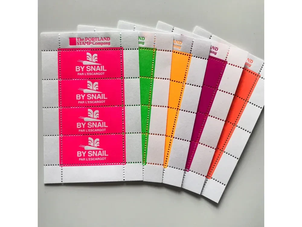 The Portland Stamp Company - Lick & Stick Stamps - By Snail (5-pack)
