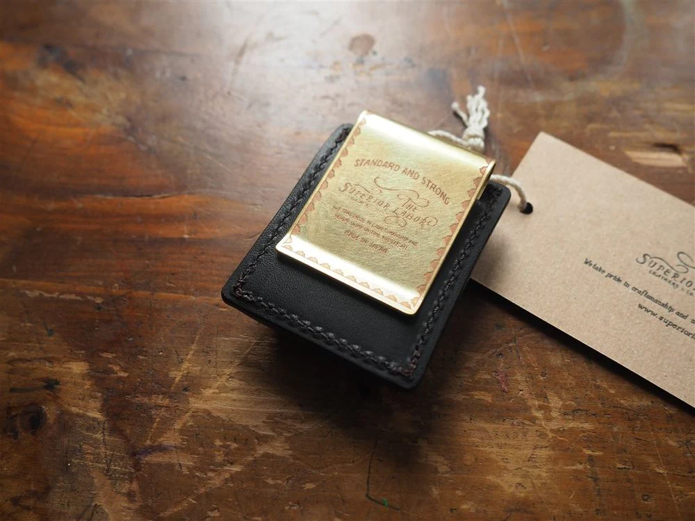 The Superior Labor - Leather Clip 2-Pen Holder - Black - Image 2