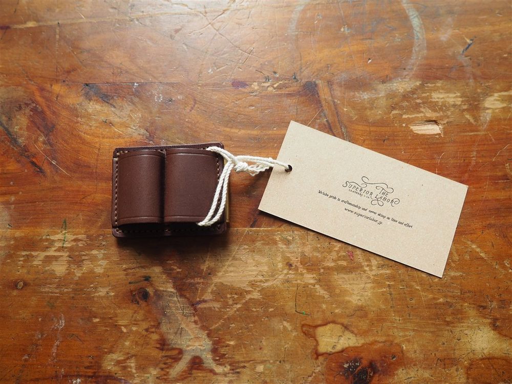 The Superior Labor - Leather Clip 2-Pen Holder - Dark Brown