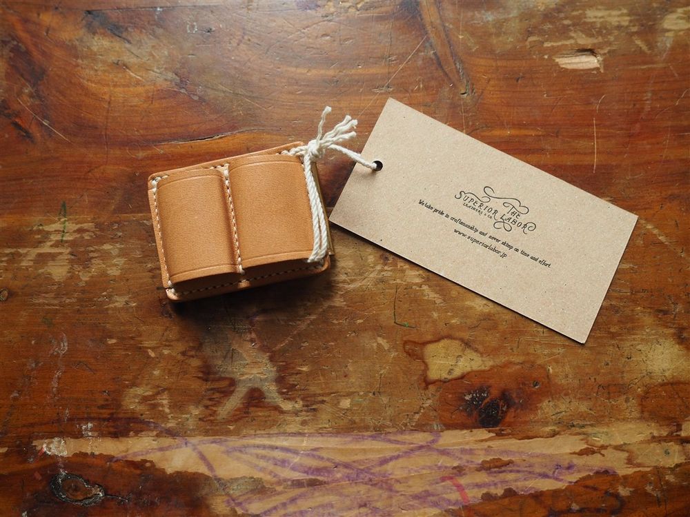The Superior Labor - Leather Clip 2-Pen Holder - Natural