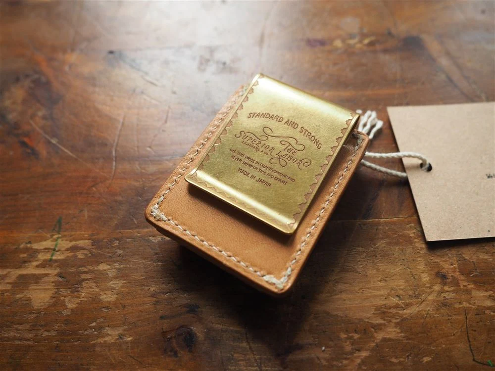 The Superior Labor - Leather Clip 2-Pen Holder - Natural - Image 2