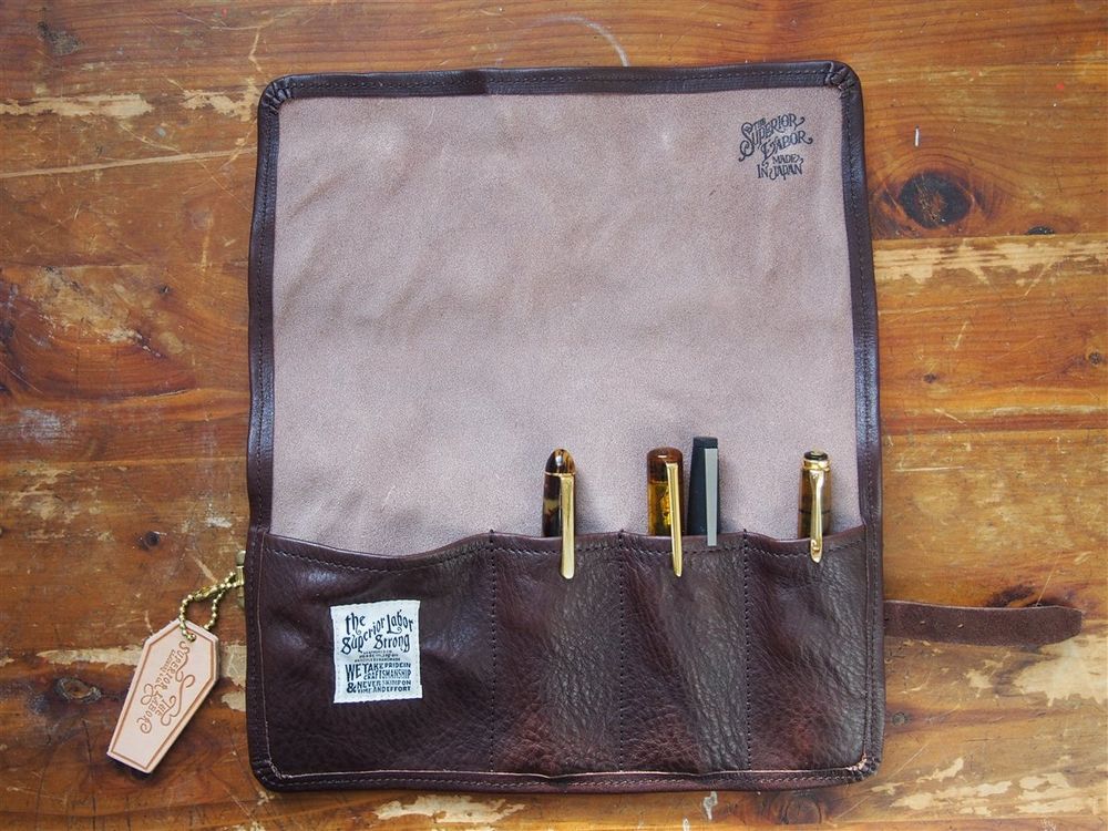 The Superior Labor - Leather Pen Roll - Dark Brown - Image 2