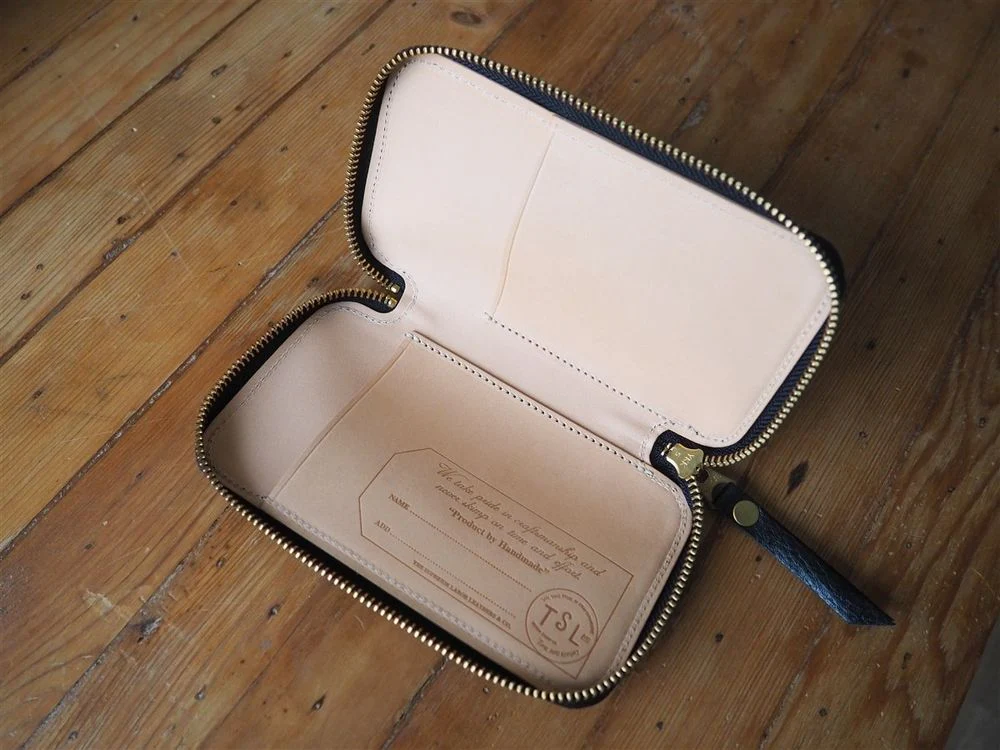 The Superior Labor - Leather Pen Zip Case - Black - Image 3