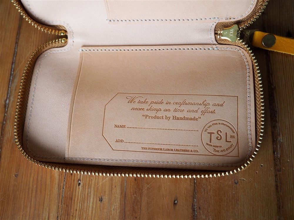 The Superior Labor - Leather Pen Zip Case - Yellow - Image 4