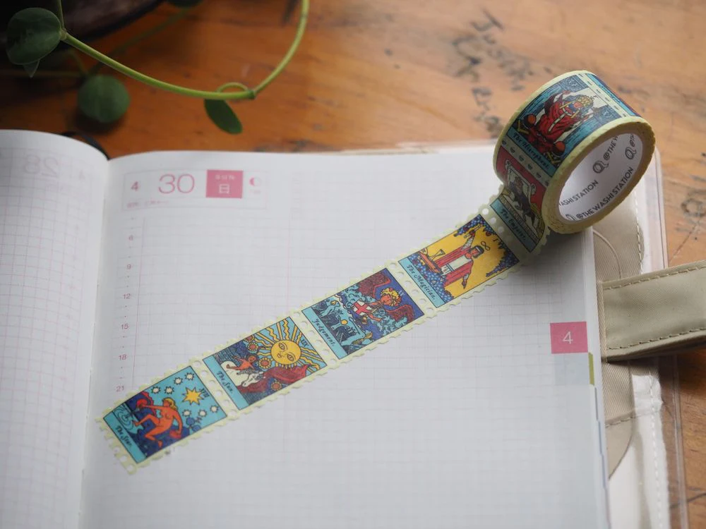 The Washi Station - Known and Unknown II Stamp Washi (The Magician, The Emperor, The Hierophant, Strength, Justice, The Hanged Man, Temperance, The Star, The Sun & Judgement)