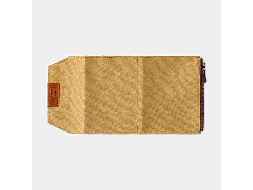 Traveler's Factory Passport Size - Cotton Zipper Case - Beige - Image 2