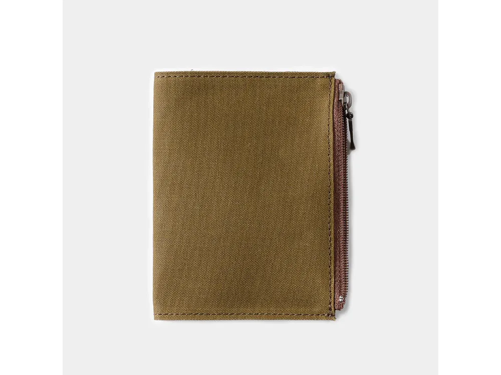 Traveler's Factory Passport Size - Cotton Zipper Case - Olive