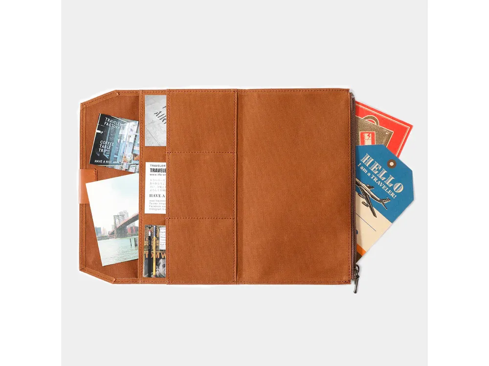 Traveler's Factory Regular Size - Cotton Zipper Case - Brown - Image 2