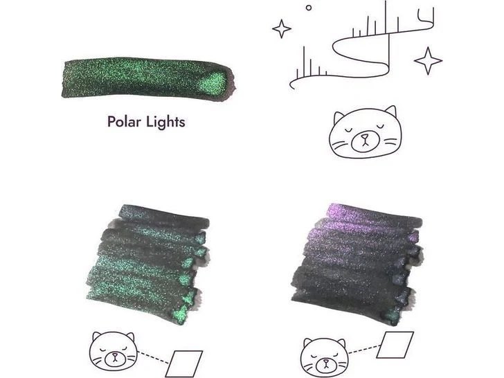 Troublemaker Inks - Fountain Pen Shimmer Ink (60mL) - Polar Lights