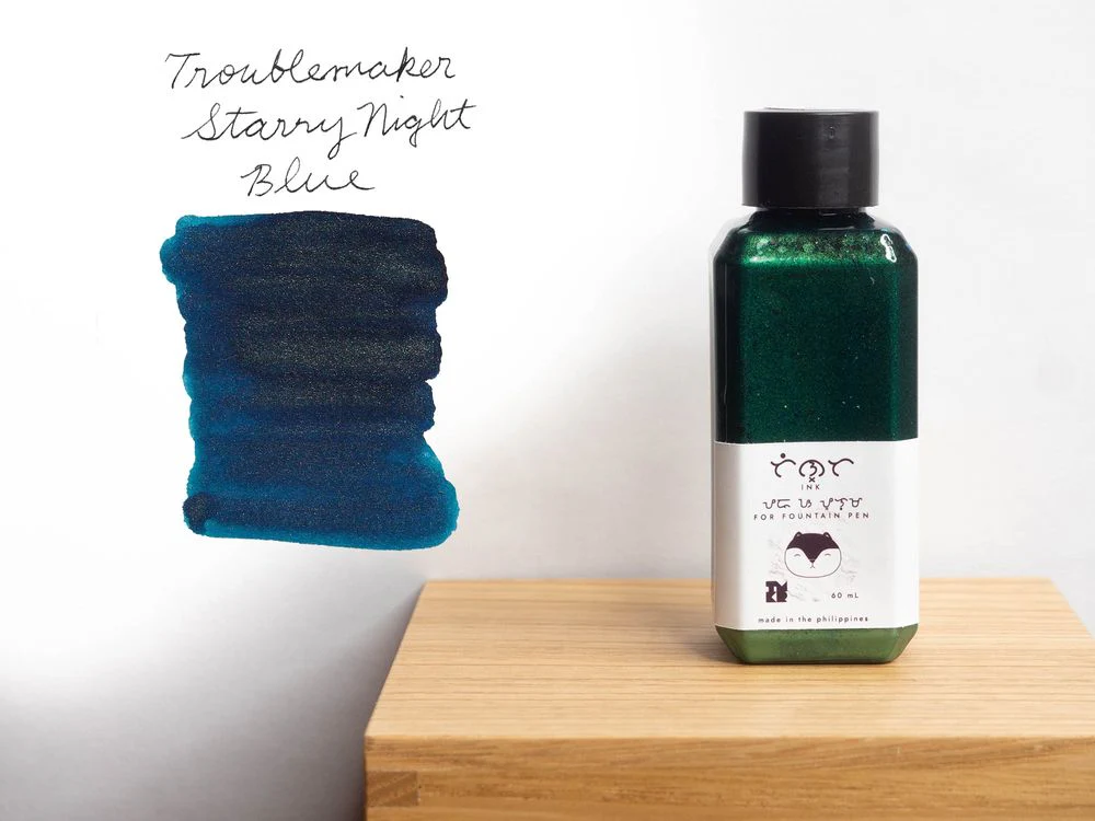 Troublemaker Inks - Fountain Pen Shimmer Ink (60mL) - Starry Night Blue