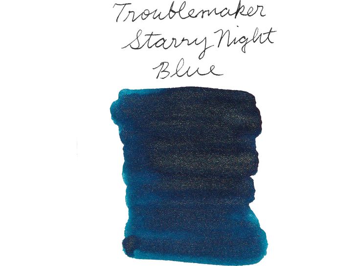 Troublemaker Inks - Fountain Pen Shimmer Ink (60mL) - Starry Night Blue - Image 2