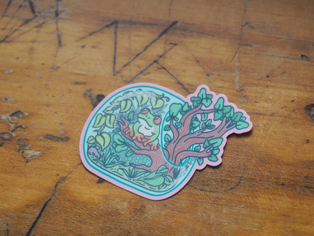 Turtle's Soup - Vinyl Sticker - Tree Frog Terrarium