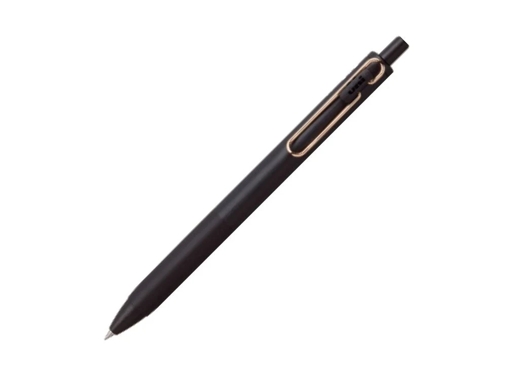 Uni-ball One Gel Pen - 0.5mm - Black with Gold Clip