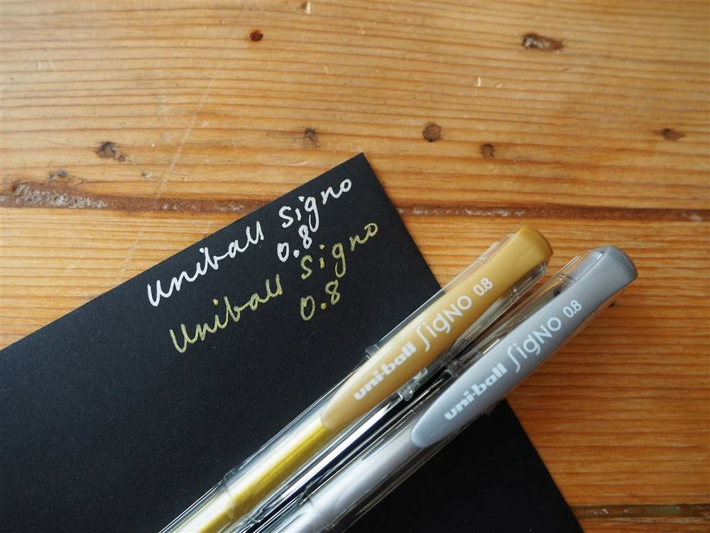 Uni-ball Signo UM-100 Gel Pen - Gold - Image 2