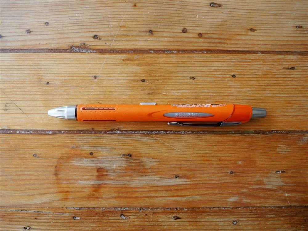 Uni Jetstream Rubber Body Ballpoint Pen - Orange