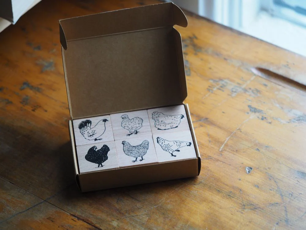 Wonder Pens x Pix Dessine - Stamp Set of 6 - A Flock of Chickens - Image 2