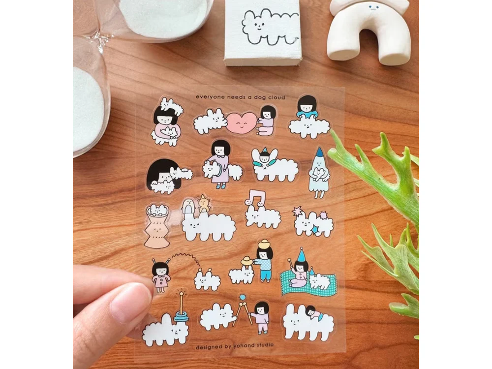 Yohand Studio - Transparent Die-Cut Stickers - 1 Sheet - Everyone Needs a Dog Cloud