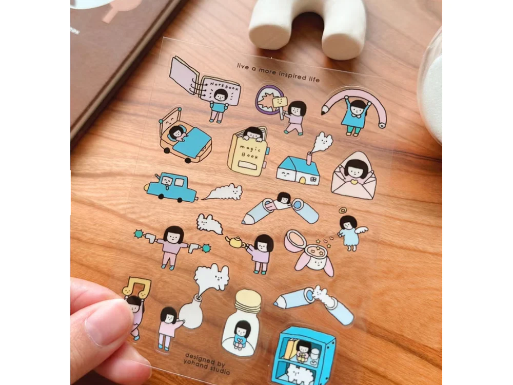 Yohand Studio - Transparent Die-Cut Stickers - 1 Sheet - Live a More Inspired Life