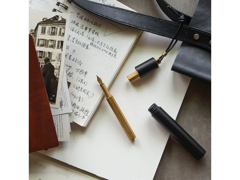 YSTUDIO Classic Revolve Portable Fountain Pen - Brass - Image 2